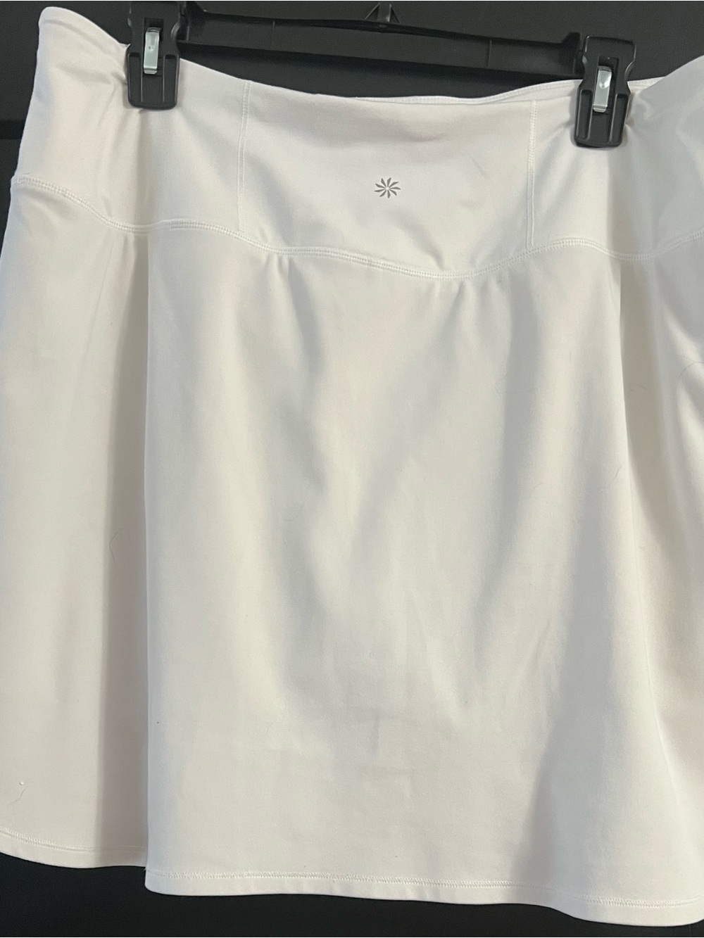 Athleta White Full Circle Skater Skirt with Subtle Logo